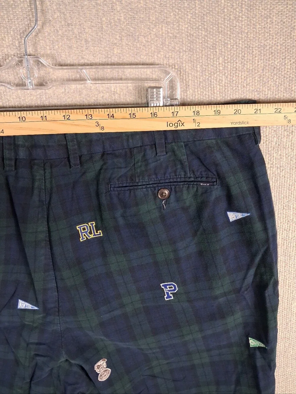 Polo Ralph Lauren Blackwatch Tartan Chino Shorts Men 42 Navy Green Plaid Classic